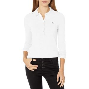 Lacoste Long Sleeve Polo White